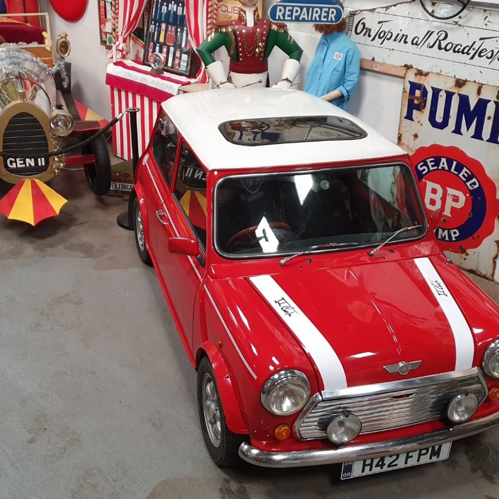 RSP Mini Cooper joins Chitty in showroom ! | Automobilia-UK - vintage ...