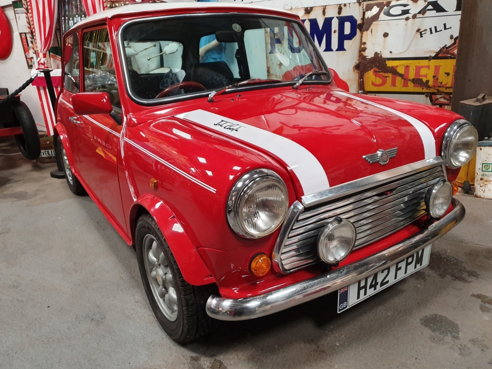 RSP Mini Cooper joins Chitty in showroom ! | Automobilia-UK - vintage ...