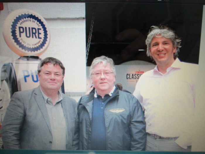Scene props with Wheeler Dealers Mike Brewer and Ed China