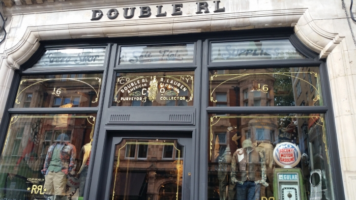 Ralph Lauren window London with our pump and props 