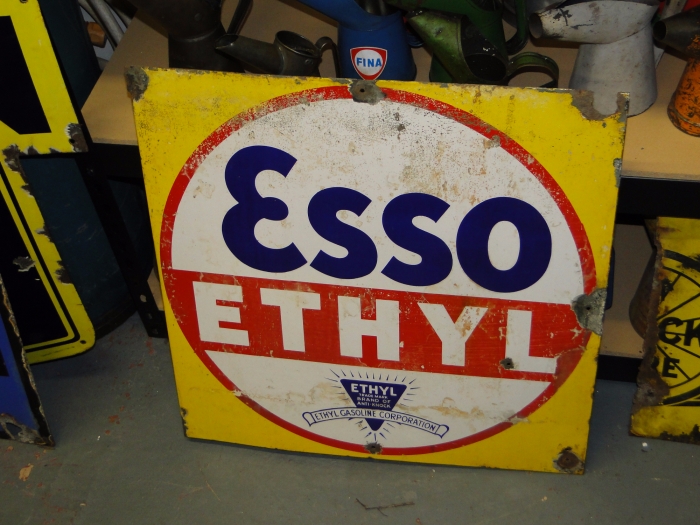 Esso Ethyl sign double side enamel