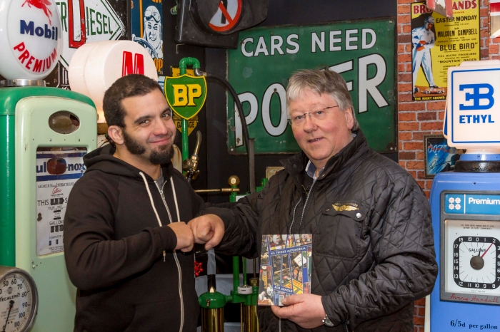 Jesse McClure with his signed copy of our book Phone : 07976 435293