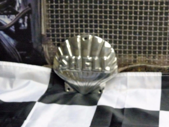 SHELL cast chrome plaque 7 x 6 inch reproduction