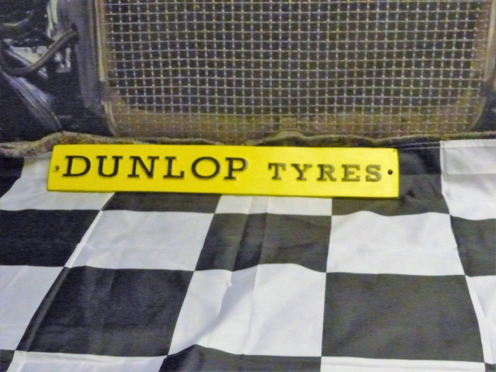 DUNLOP TYRES cast repro sign 19 x 3 inches 