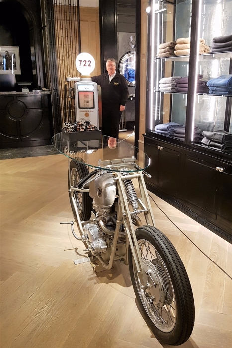 Our Sir Stirling Moss 722 pump in BELSTAFF Bond Street London 