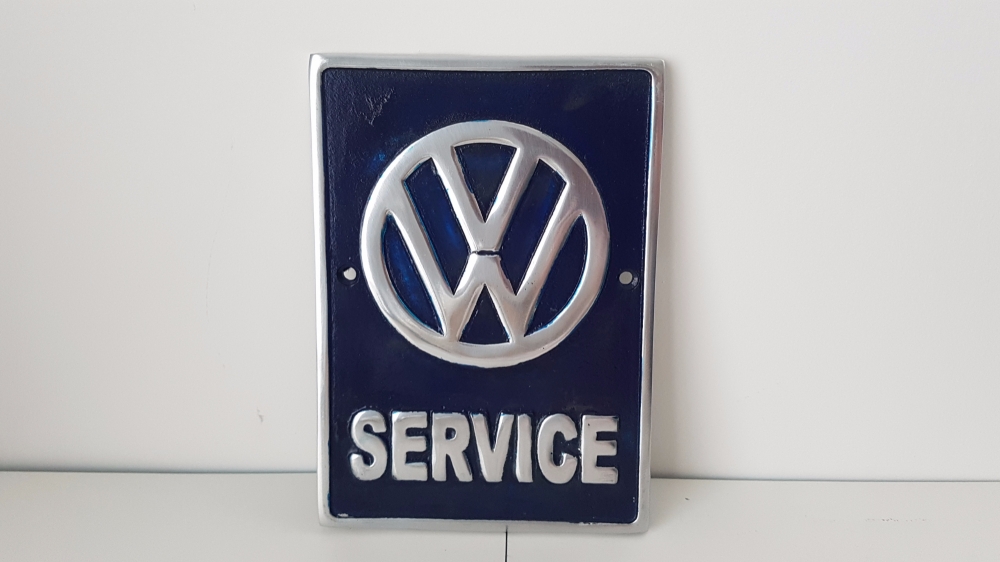 VW service cast plaque repro