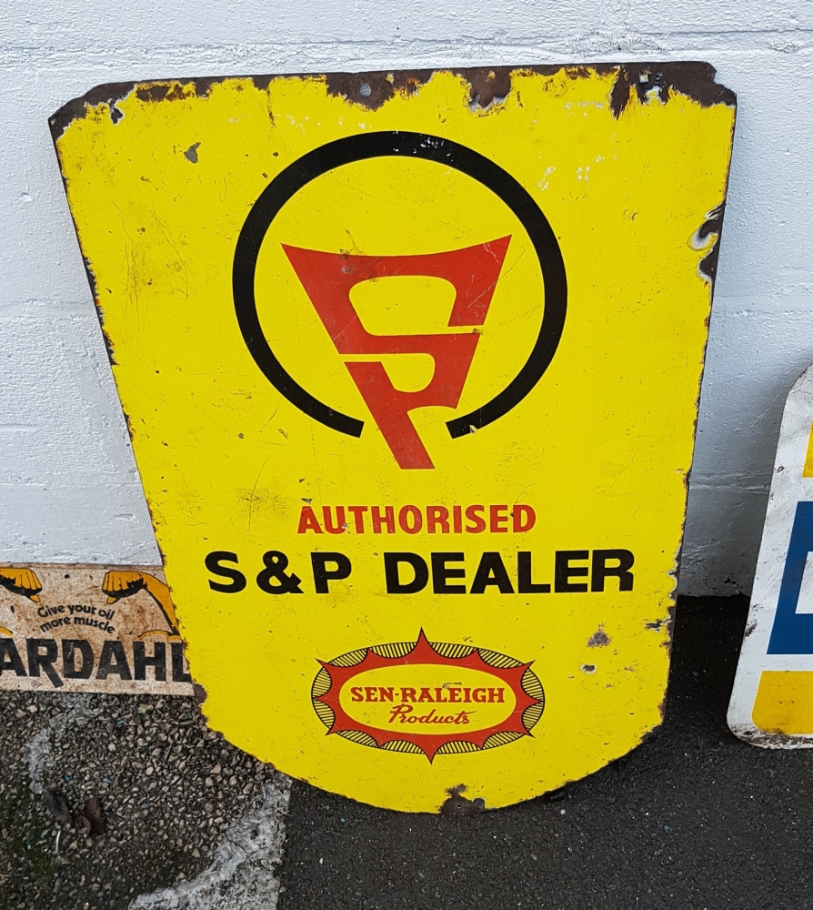 Raleigh sign very rare double sided enamel 