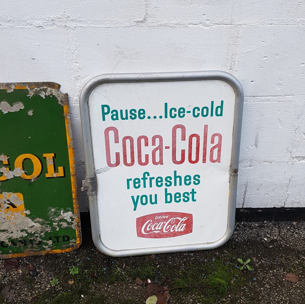 Coca Cola double sided sign 