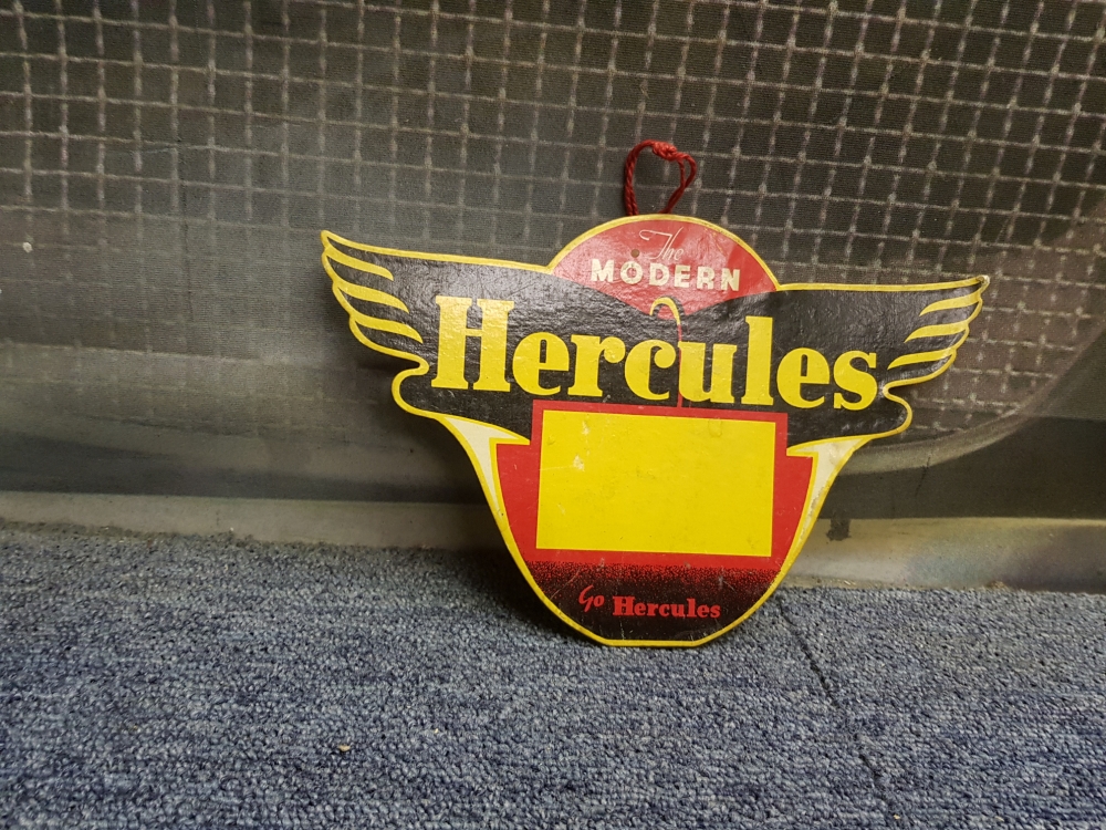 Hercules carded sign price tag 10 x 7 inch superb display item 