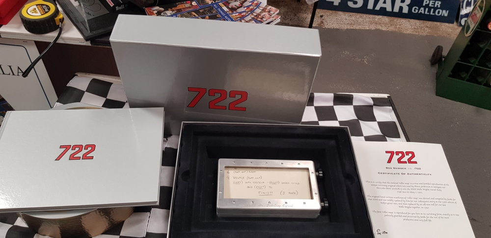Sir Stirling Moss Roller Map from the 722 race 