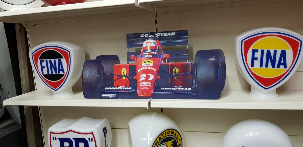 Ferrari alloy sign signed by NIGEL MANSELL 