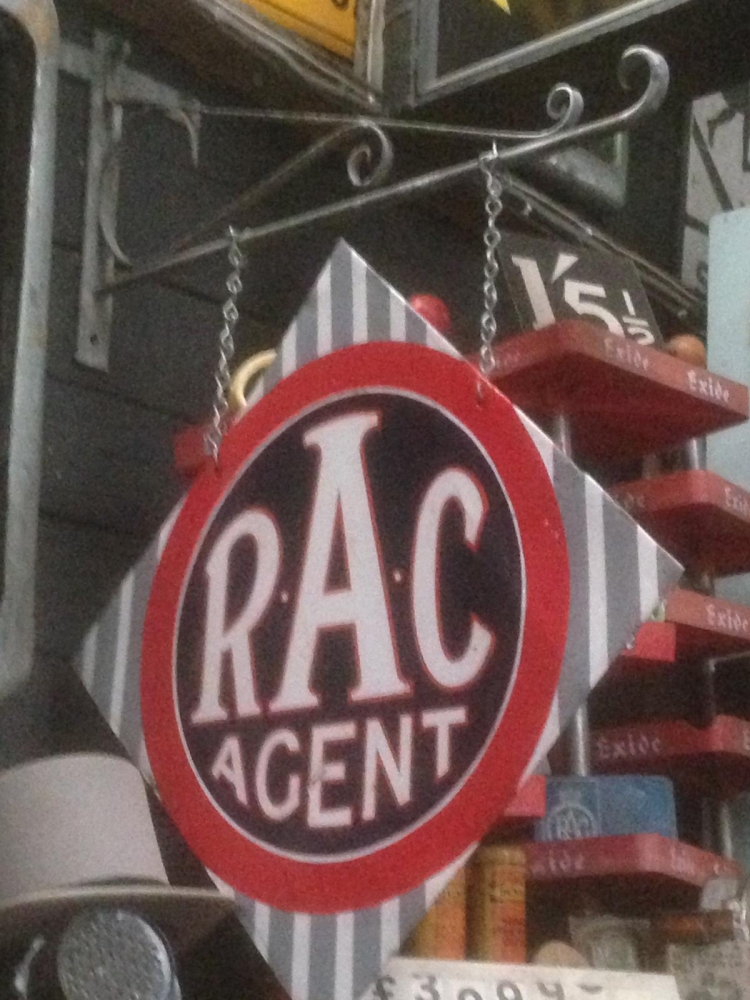 RAC Double sided hanging sign 28 x 21 inch ORIGINAL enamel ...