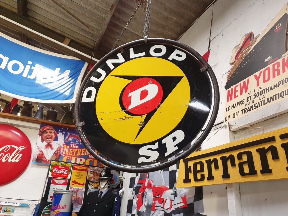 DUNLOP SP double sided Enamel ORIGINAL sign SOLD SOLD