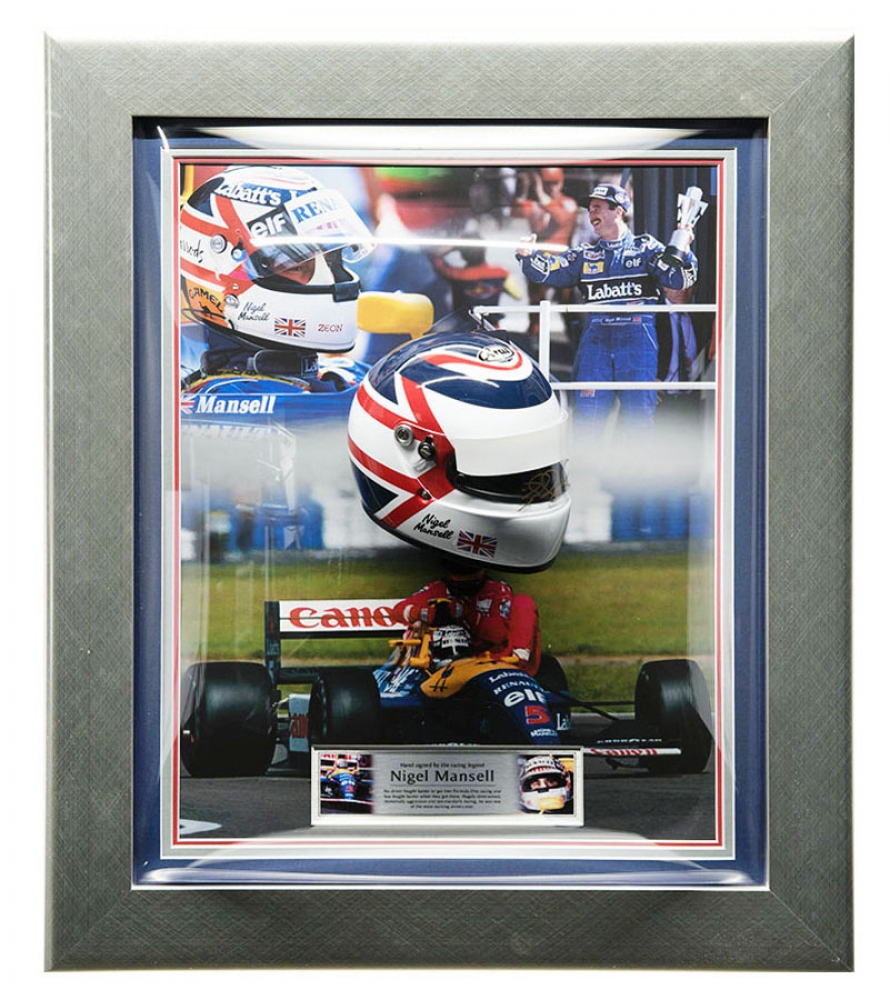 Nigel Mansell 1/2 scale signed helmet in dome frame JUST STUNNING  RESERVED !!!!!