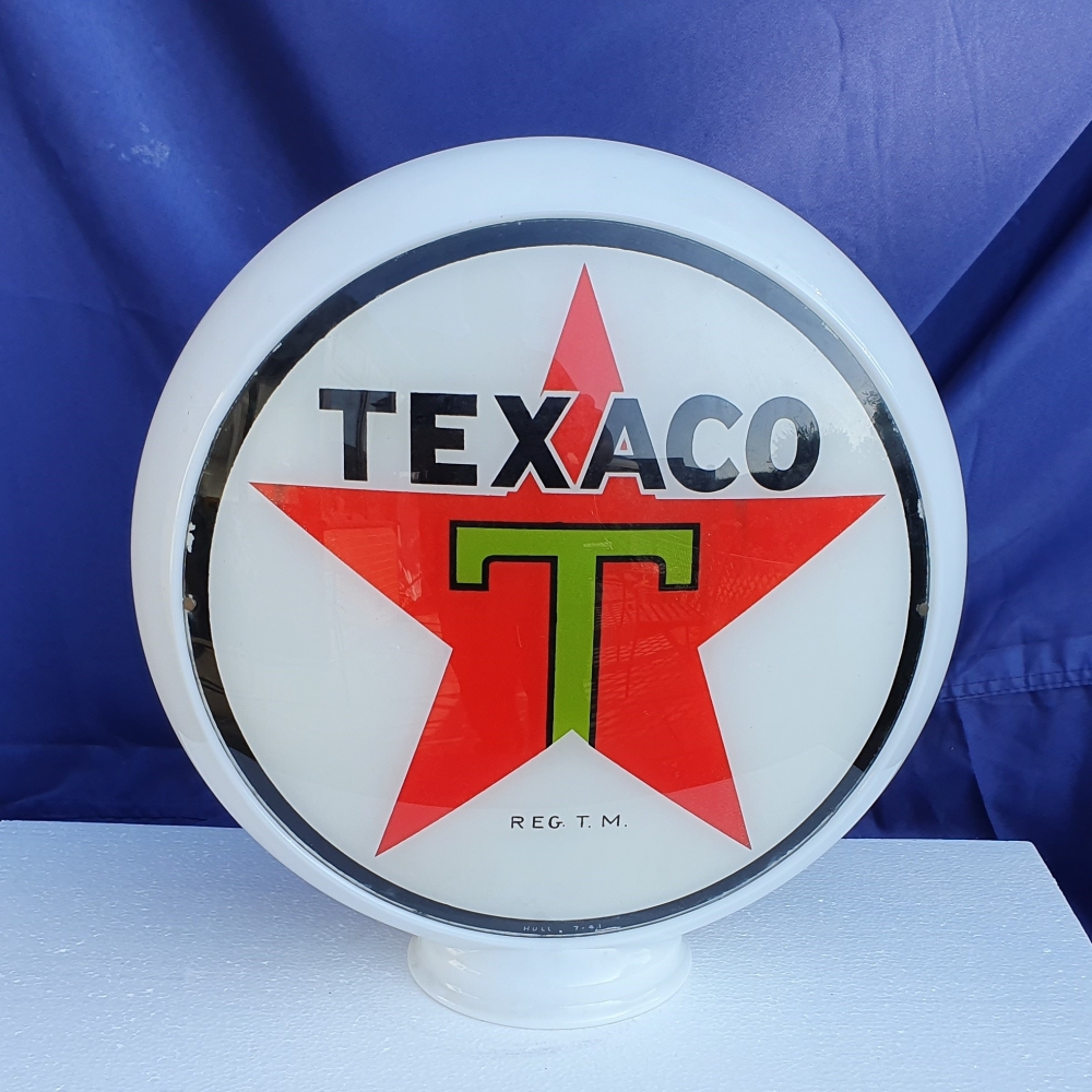 TEXACO 3 panel glass ORIGINAL GLASS globe RARE ITEM 