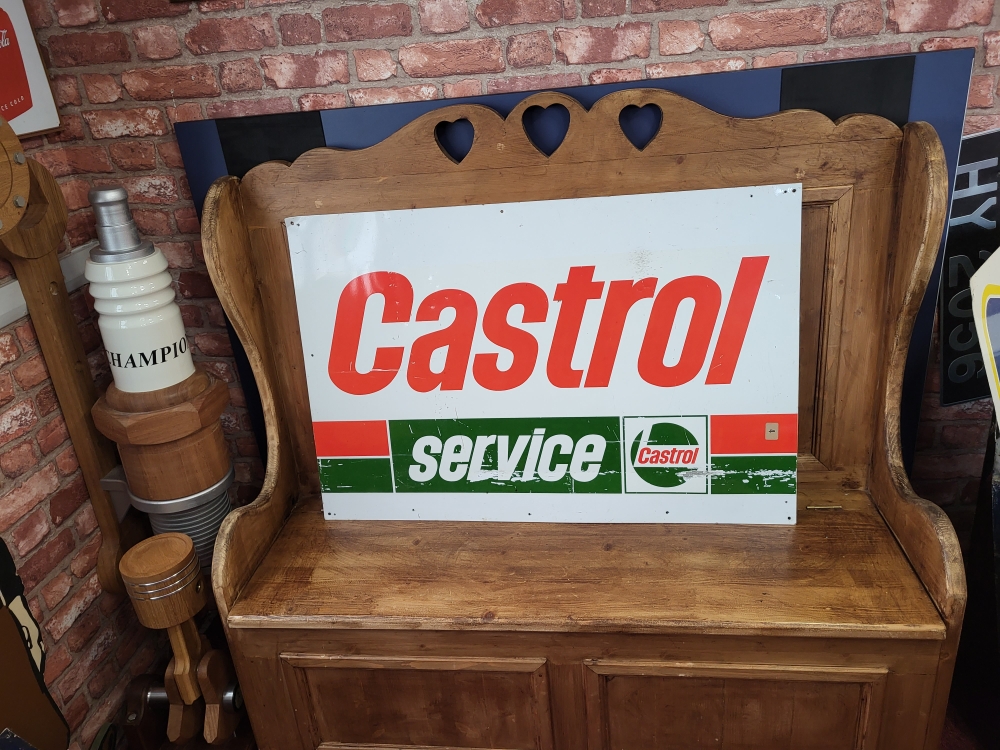 Castrol service sign metal | Automobilia-UK - vintage petrol pumps ...