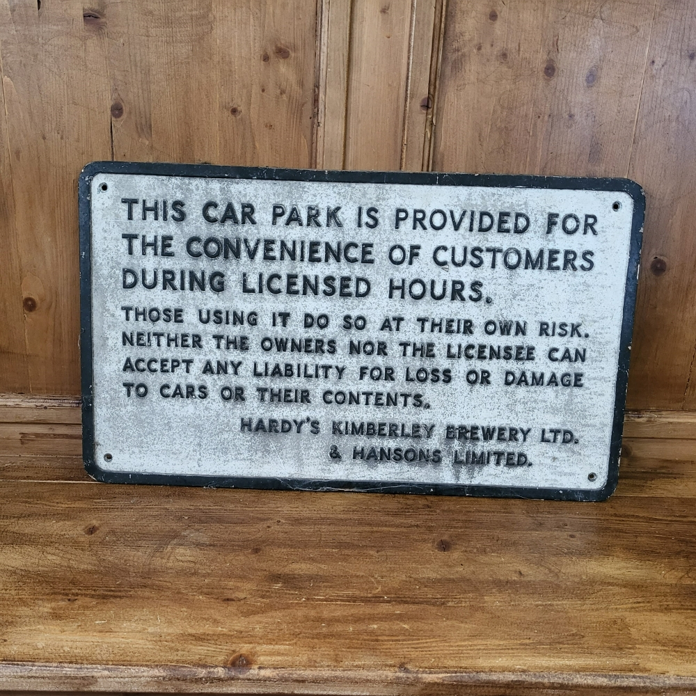A car park CAST IRON sign ORIGINAL 24 x 14 inches 