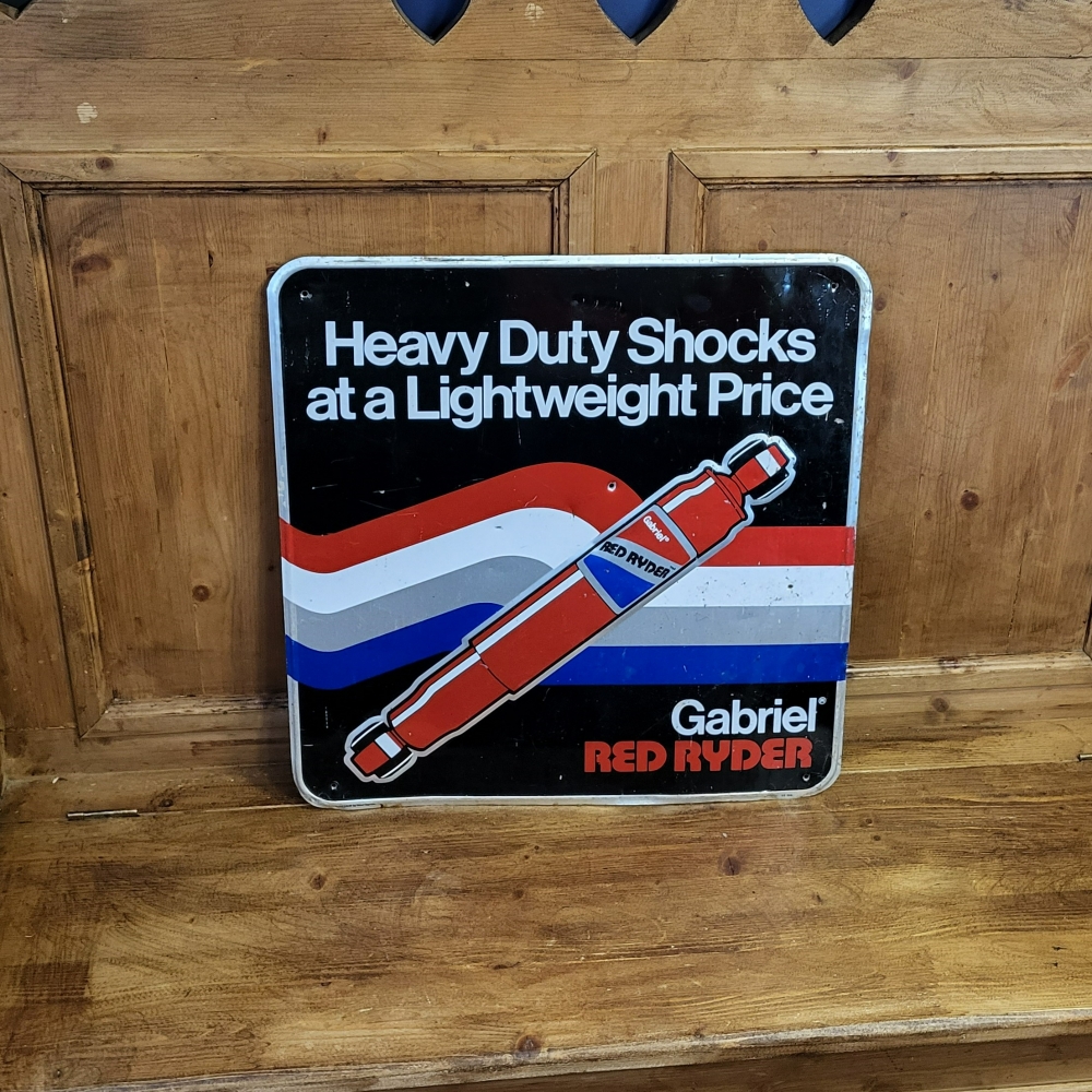 A Gabriel shock absorber sign tin 20 x 20 inches