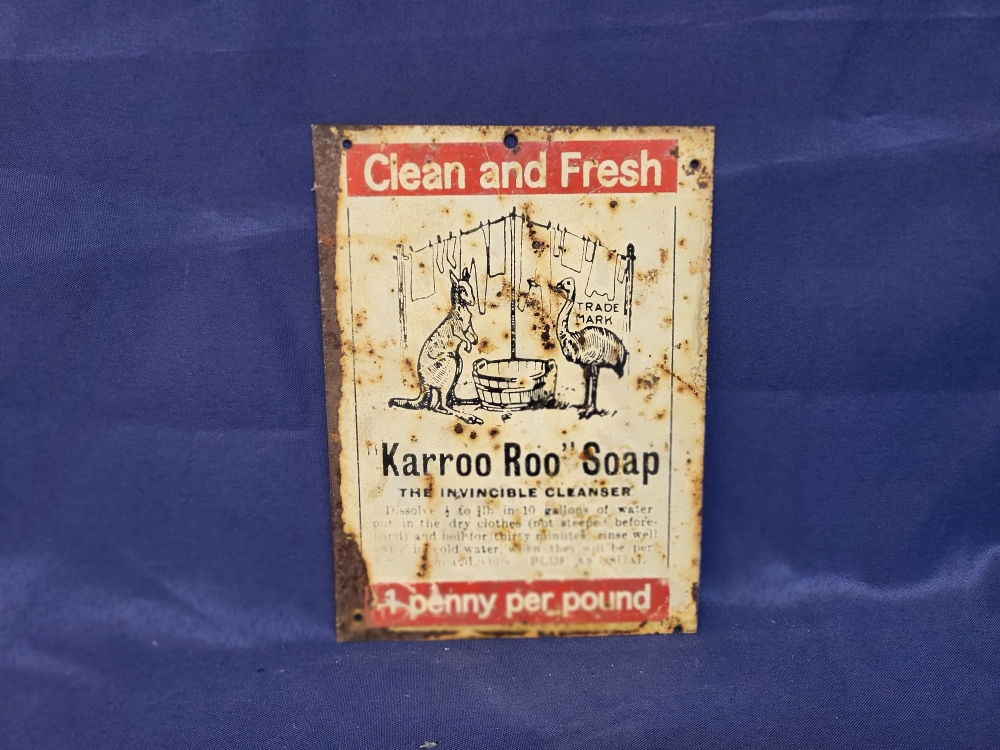 KARROO ROO soap sign metal 8 x 6 inch