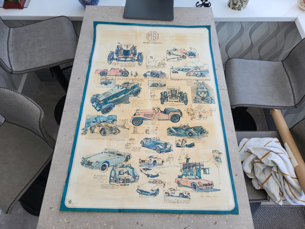 MG original showroom poster 38 x 25 inches 