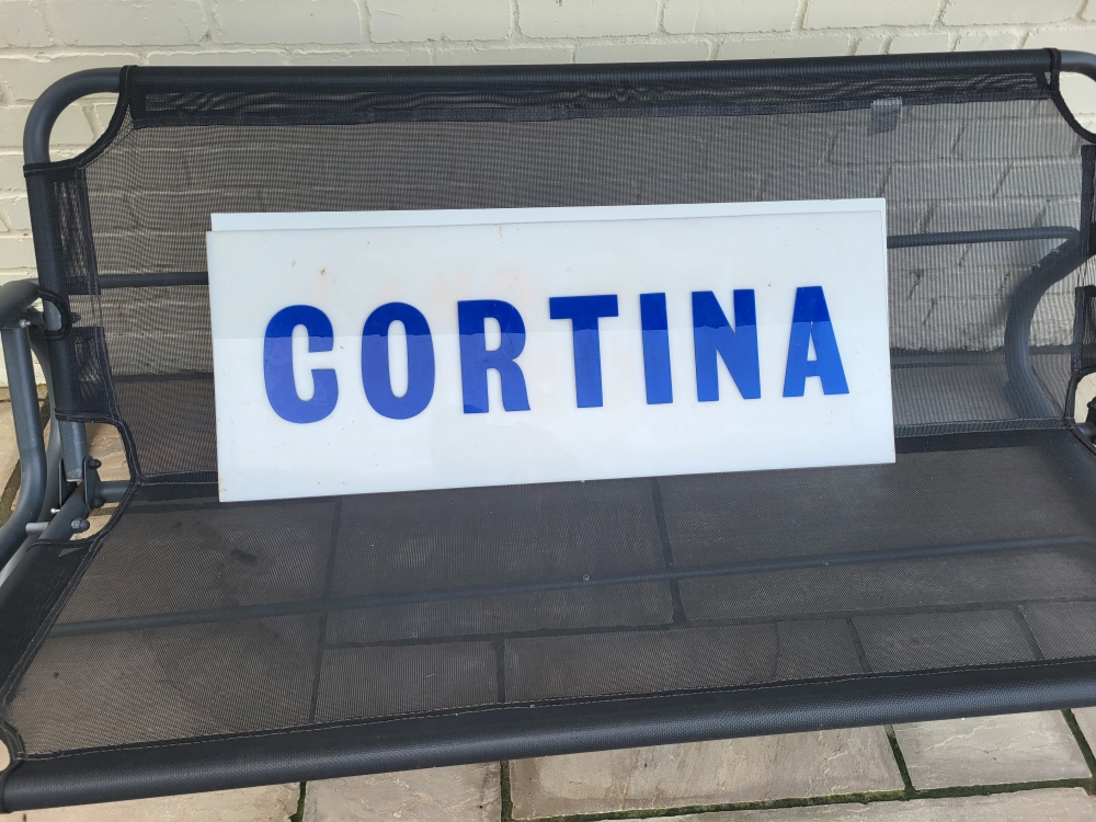 Cortina perspex sign 36 x 14 inch raised letters 