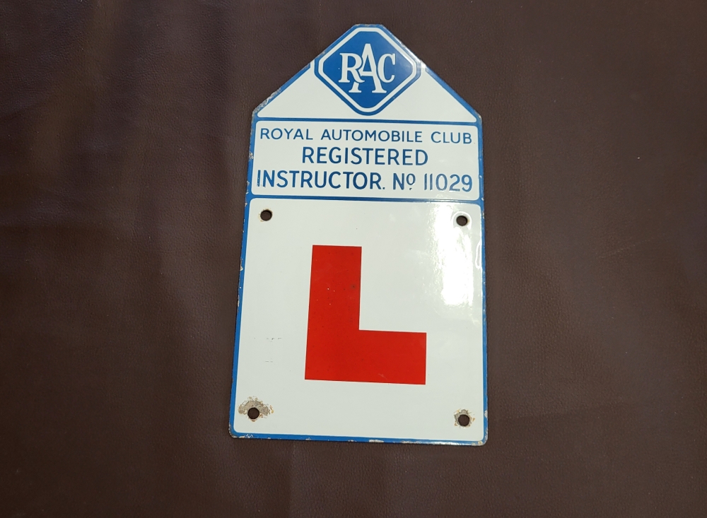 RAC Instructor Plate ORIGINAL enamel 13 x 7 inches SUPERB | Automobilia ...