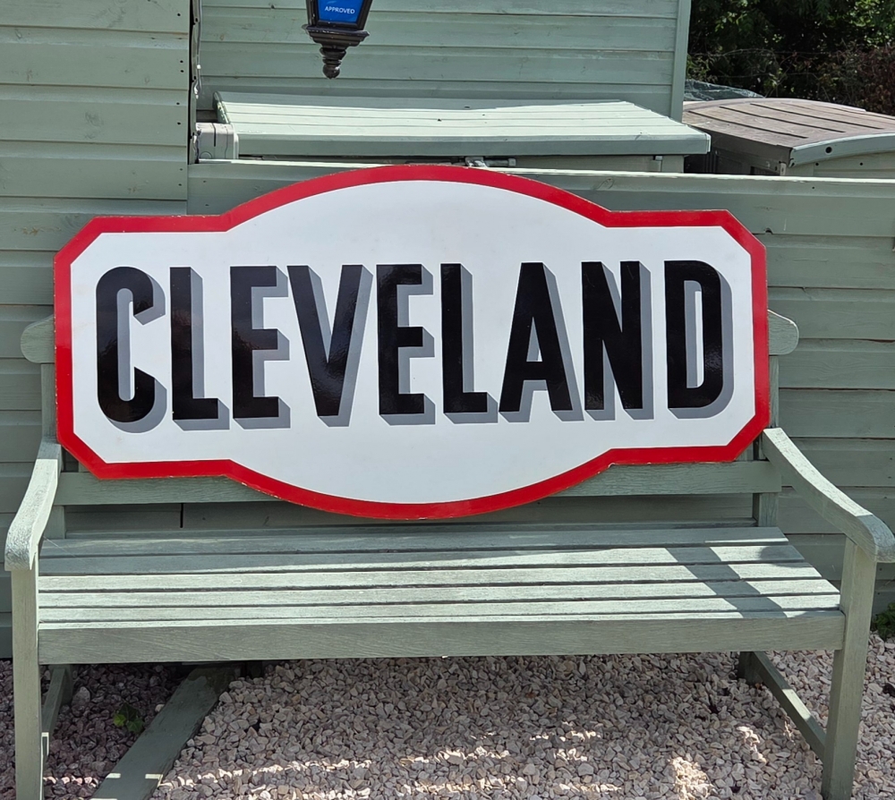 CLEVELAND Enamel sign Absolutely stunning 58 x 27 inches