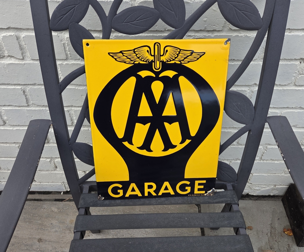 AA garage enamel sign ( stamped FRANCO ) 16 x 12 inches