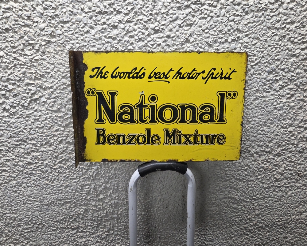 National Benzole ORIGINAL double sided sign 18 x 12 inch 