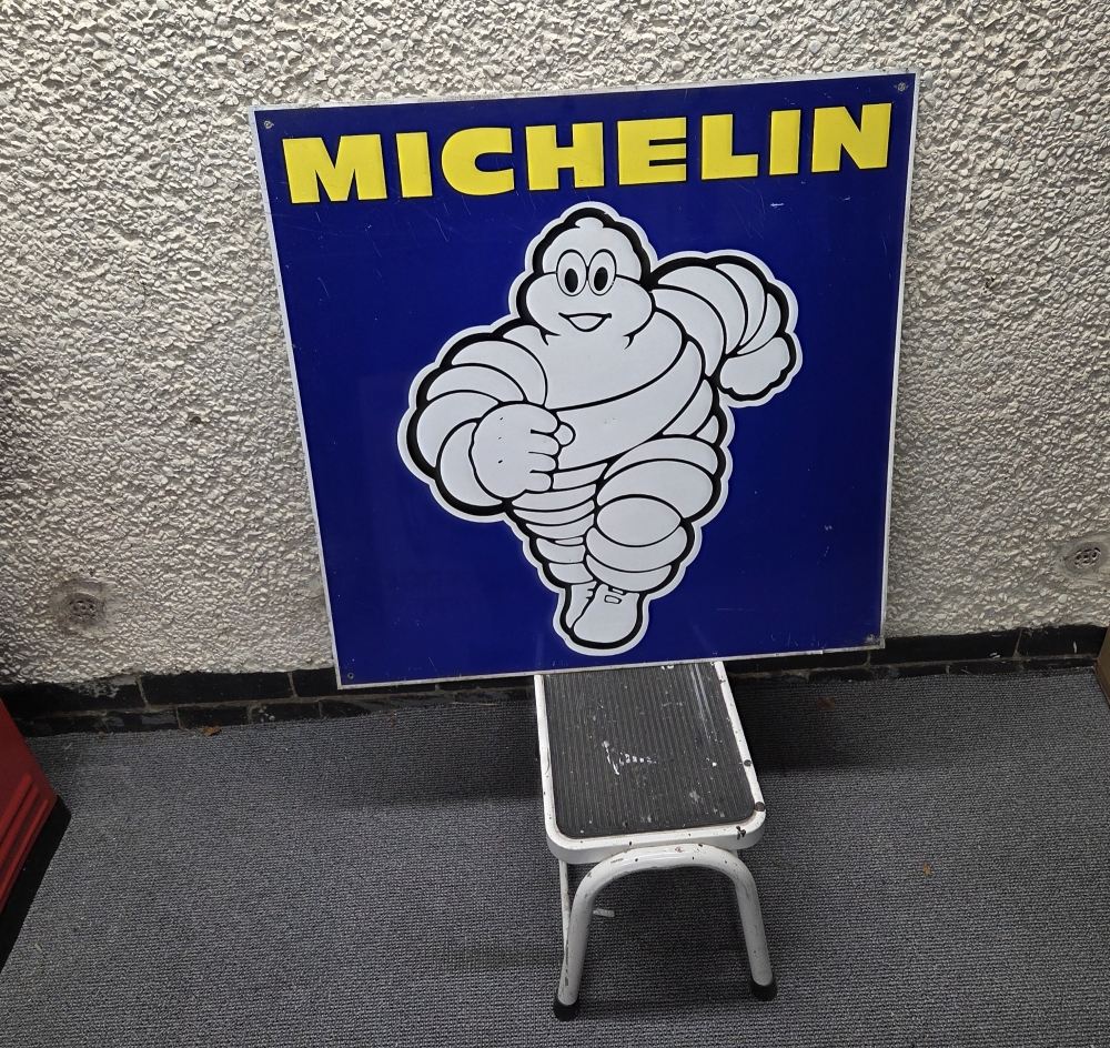 Michelin sign 30 x 30 ORIGINAL yellow letters 