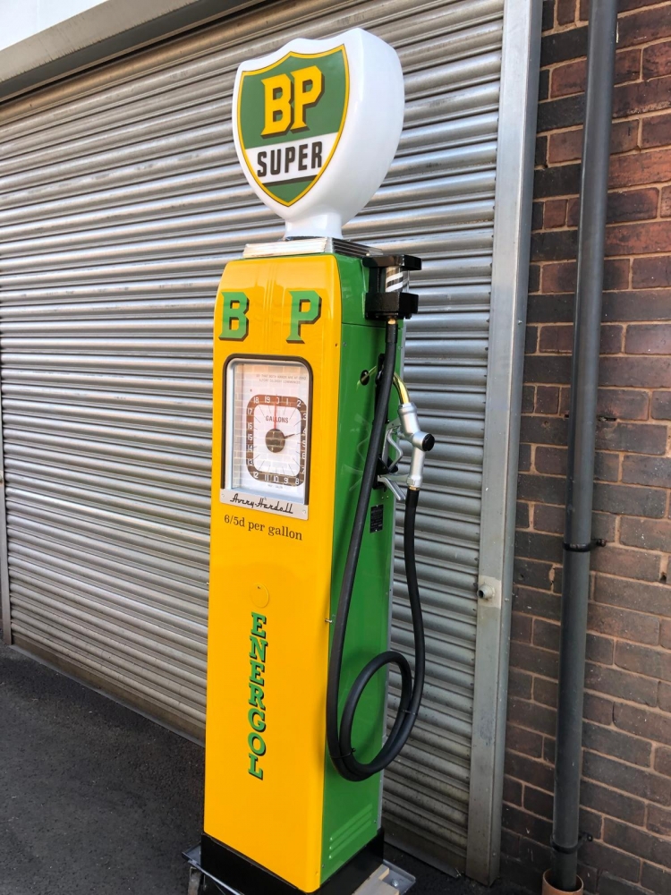 AVERY HARDOLL vintage petrol pump 87 inches tall with globe !